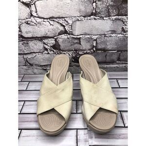Crocs Leigh II Dual Comfort Cross X Strap Wedge Sandals Women Sz 8M US/39 204949